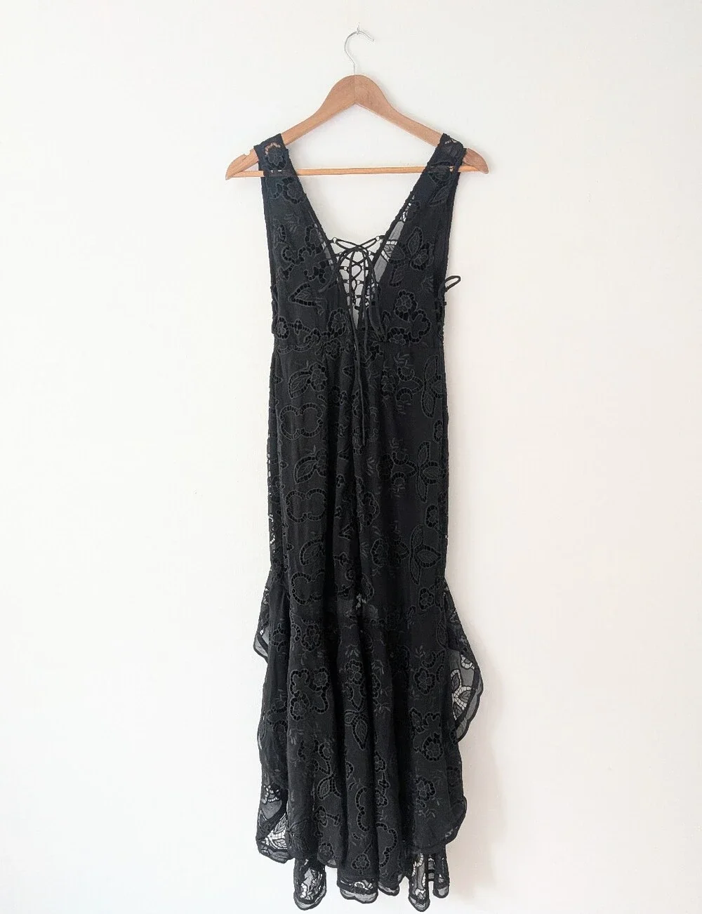 NWT! Free People Catalina Broderie Anglaise Black Lace Maxi Dress Size 6 - Picture 12 of 12